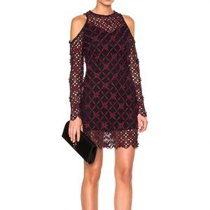 Self-portrait floral grid lace dress